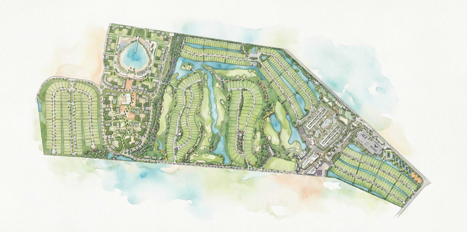 Masterplan ilustrado dos 370 hectares