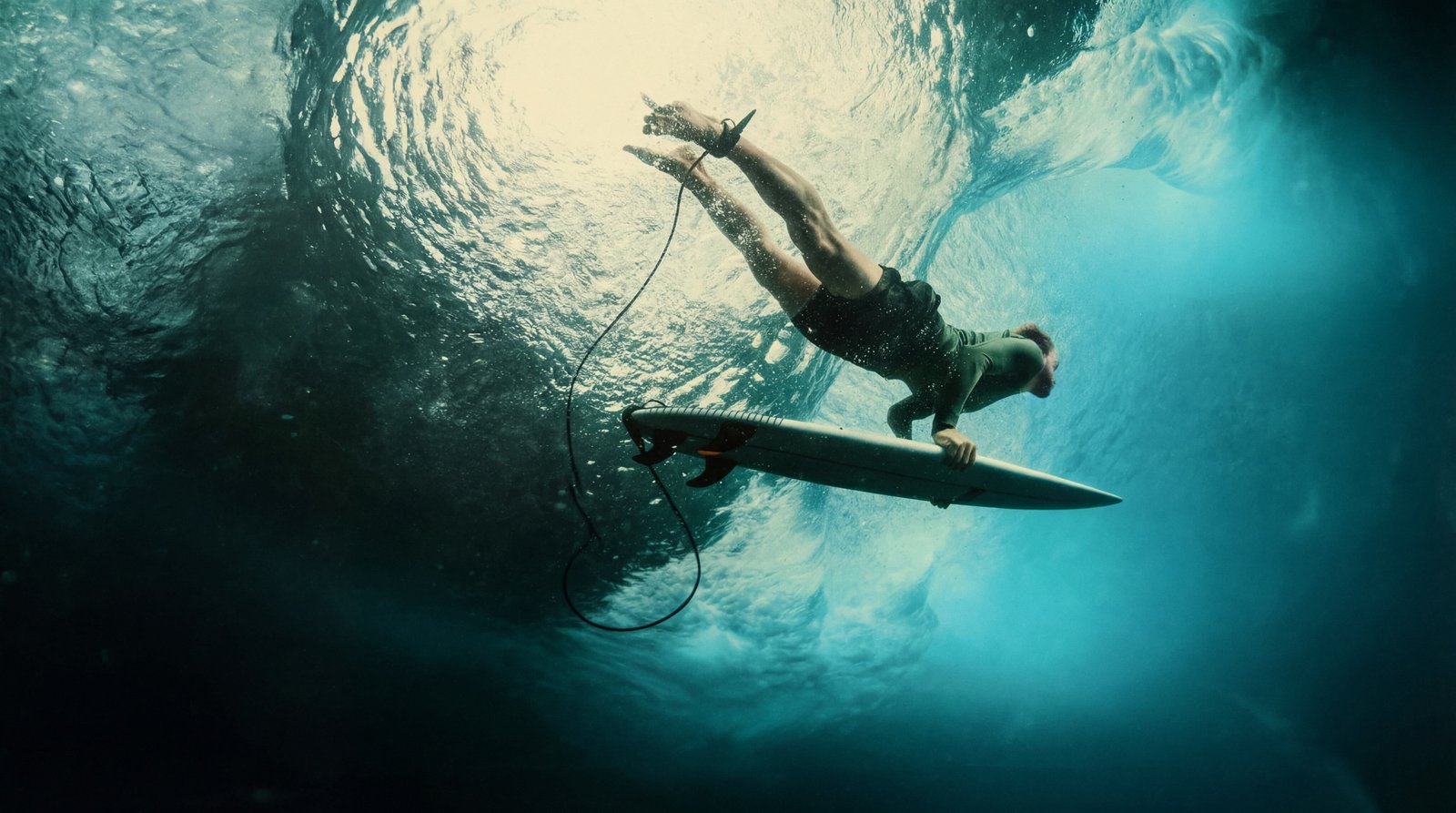 Surfista na piscina de ondas